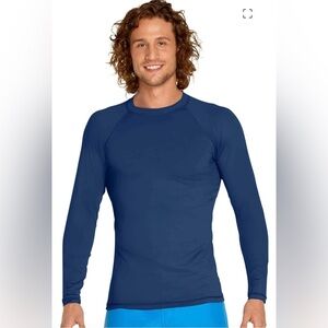 Wet effect long sleeve XL navy blue shirt